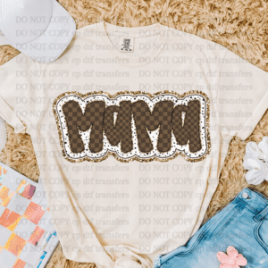 Mama Brown Checker Dalmatian Dots DTF TRANSFER