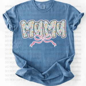 Floral Mama Mauve Bow DTF TRANSFER