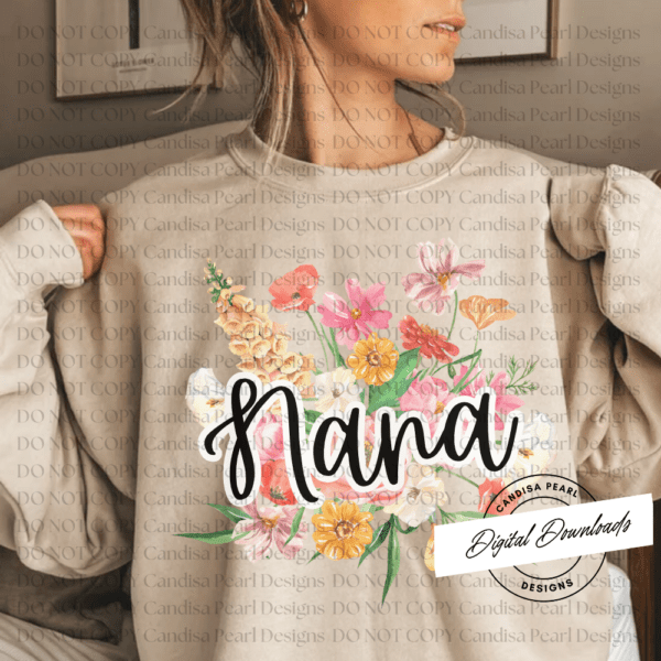 Nana Floral Bouquet  PNG DIGITAL DOWNLOAD