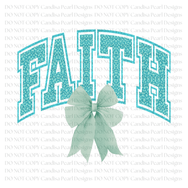 Faith Aqua Bow PNG DIGITAL DOWNLOAD