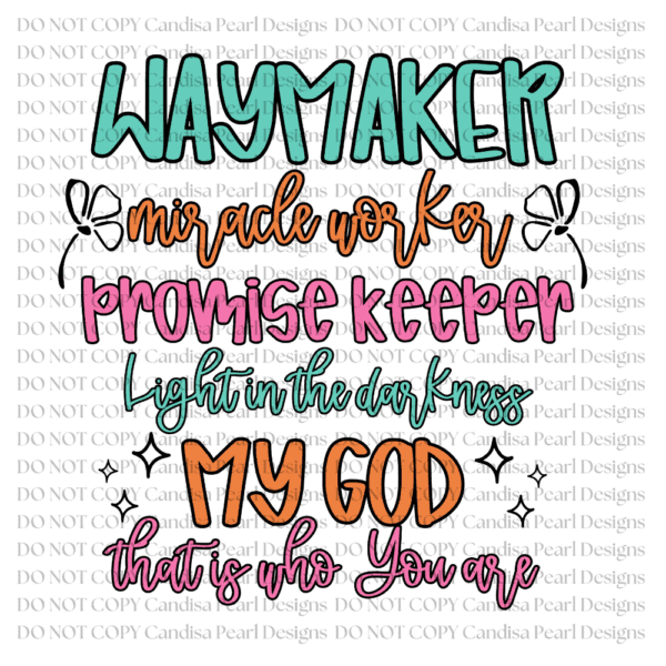 Waymaker Multicolor PNG DIGITAL DOWNLOAD