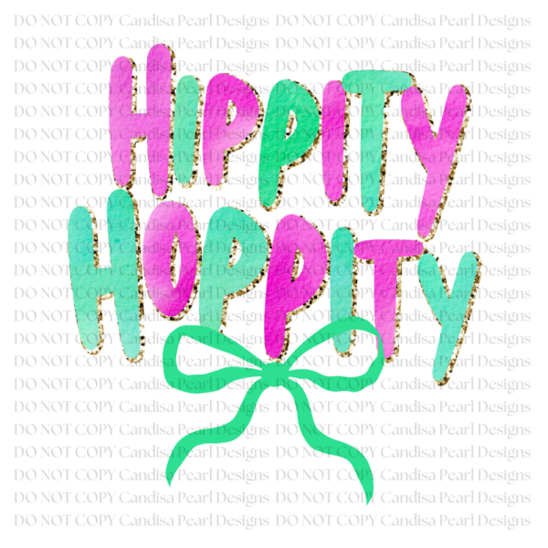 Hippity Hoppity Purple Teal PNG DIGITAL DOWNLOAD