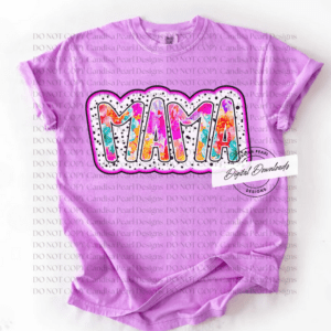 Mama Neon Purple Floral PNG DIGITAL DOWNLOAD