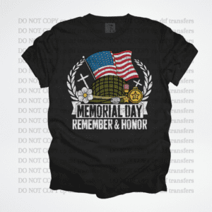 Memorial Day Laurel Leaf Remember And Honor DTF TRANSFER