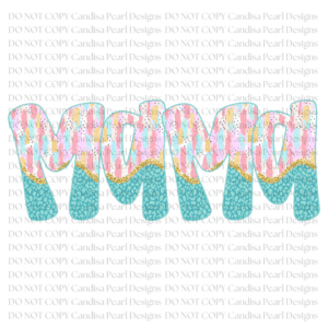 Mama Pastel Blue Leopard PNG DIGITAL DOWNLOAD