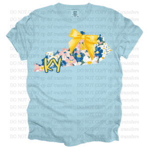 Kentucky Yellow Blue Flowers DTF TRANSFER