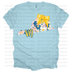 Virginia Yellow Blue Flowers DTF TRANSFER
