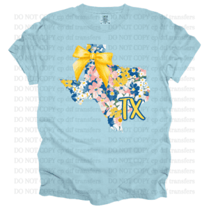 Texas Yellow Blue Flowers DTF TRANSFER