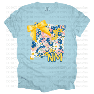 New Mexico Yellow Blue Flowers DTF TRANSFER
