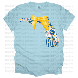 Florida Yellow Blue Flowers DTF TRANSFER