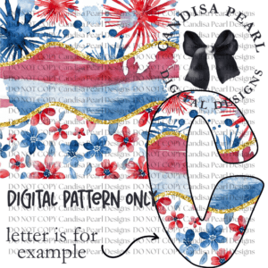Digital Pattern Patriotic Floral PNG DIGITAL DOWNLOAD