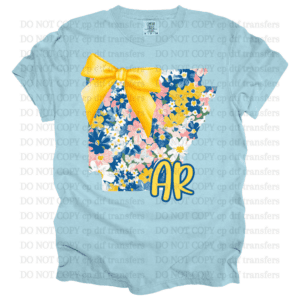 Arkansas Yellow Blue Flowers DTF TRANSFER