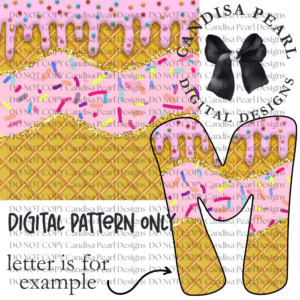 Digital Pattern Pink Ice Cream Drip  PNG DIGITAL DOWNLOAD