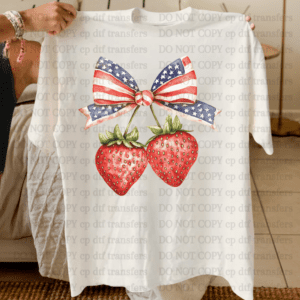 America Strawberry Bow DTF TRANSFER