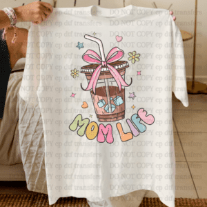 Mom Life Ice Coffee Bow DTF TRANSFER