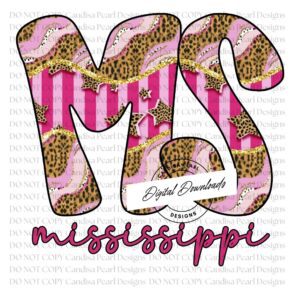 Mississippi Cheetah Pink PNG DIGITAL DOWNLOAD