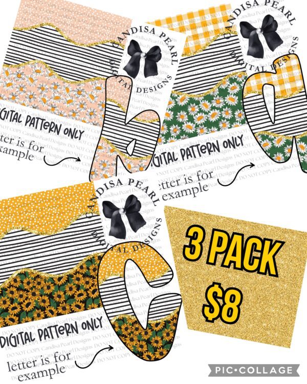 Digital Pattern Sunflower Pack PNG DIGITAL DOWNLOAD