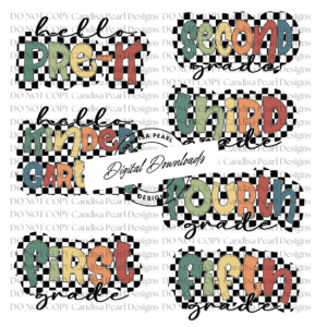 Checker Boy School Grade Bundle PNG DIGITAL DOWNLOAD