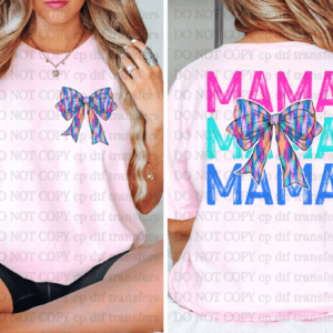 Mama Bright Neon Blue With Pocket DTF TRANSFER