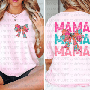 Mama Summer Coral With Pocket DTF TRANSFER