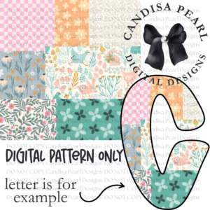 Digital Pattern Floral Chicken Patchwork  PNG DIGITAL DOWNLOAD