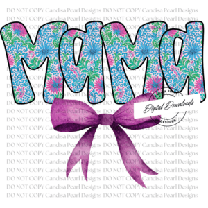 Mama Floral Purple Bow PNG DIGITAL DOWNLOAD