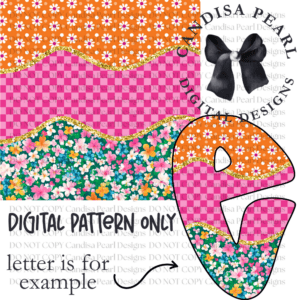 Digital Pattern Orange Blooms PNG DIGITAL DOWNLOAD