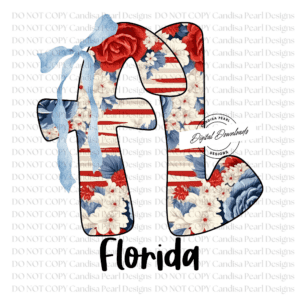 Floral USA Florida PNG DIGITAL DOWNLOAD
