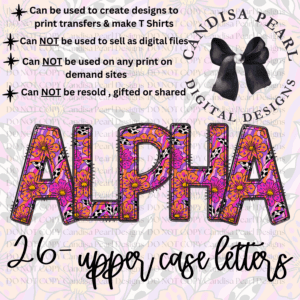 Alpha Set Polka Dots Petals PNG DIGITAL DOWNLOAD