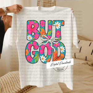 But God Tropical Dot Bow PNG DIGITAL DOWNLOAD