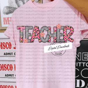 Glitz Pop Teacher PNG DIGITAL DOWNLOAD