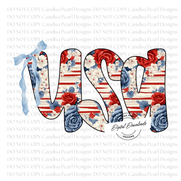 Floral USA PNG DIGITAL DOWNLOAD