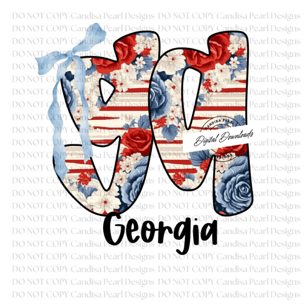 Floral USA Georgia PNG DIGITAL DOWNLOAD