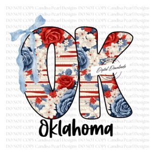 Floral USA Oklahoma PNG DIGITAL DOWNLOAD