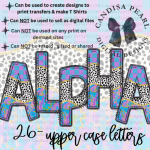 Alpha Set Neon Scribble PNG DIGITAL DOWNLOAD