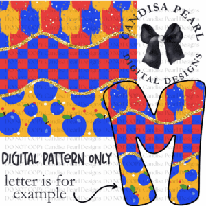 Digital Pattern Apple Checker Yellow Red  PNG DIGITAL DOWNLOAD