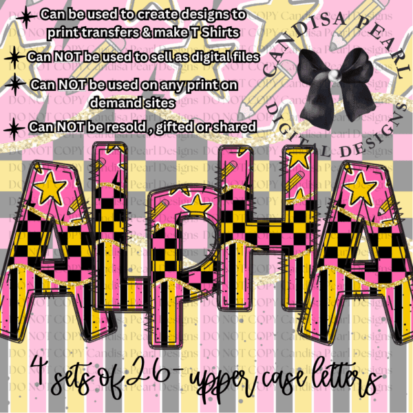 Alpha Set Star School PNG DIGITAL DOWNLOAD