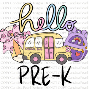 Hello Pastel Pre-K PNG DIGITAL DOWNLOAD