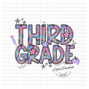 Pop Art Third Grade PNG DIGITAL DOWNLOAD