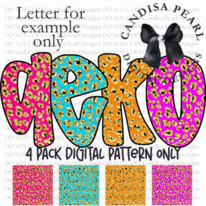 Digital Pattern Color Glitter Leopard Pack PNG DIGITAL DOWNLOAD