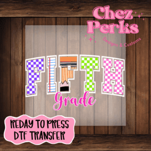 Retro Checker Fifth Grade DTF TRANSFER