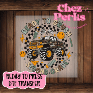 Monster Truck Crush Second Grade DTF TRANSFER
