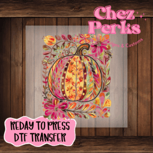 Abstract Floral Pumpkin DTF TRANSFER