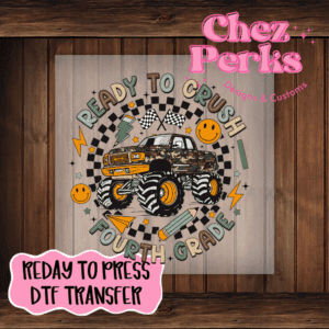 Monster Truck Crush Fourth Grade DTF TRANSFER