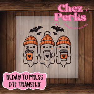 Coffee Beanie Ghosts DTF TRANSFER