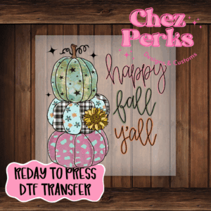 Happy Fall Y'all Purple Pumpkins DTF TRANSFER