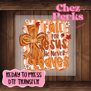 Fall For Jesus Striped Background DTF TRANSFER