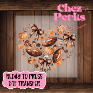 Fall Football Heart DTF TRANSFER