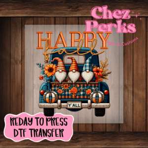 Happy Fall Gnome Truck DTF TRANSFER
