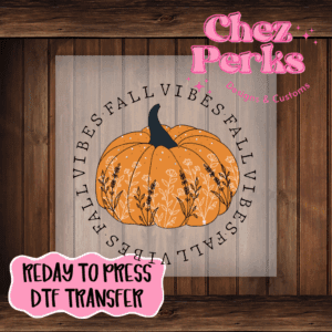 Fall Vibes Floral Pumpkin DTF TRANSFER